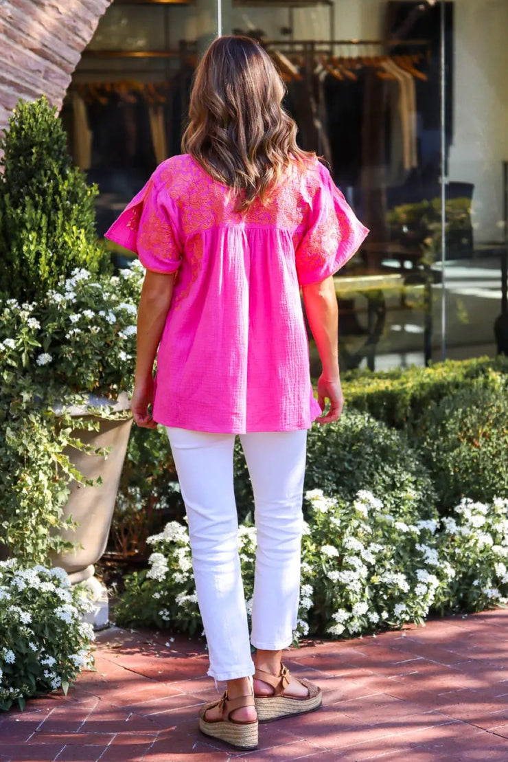 J. MARIE THE COURTNEY TOP PINK