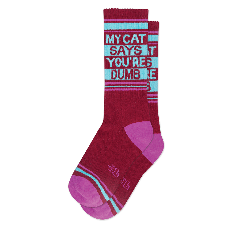 Gumball Poodle - My Cat Says You're Dumb Ribbed Gym Socks