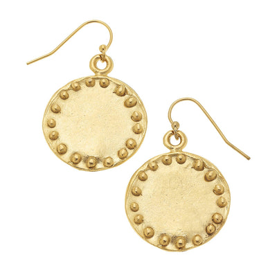 Susan Shaw - Gold Circle with dots Earrings
