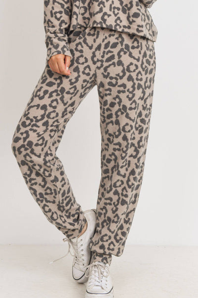 Brushed Hacci Animal Printed Joggers