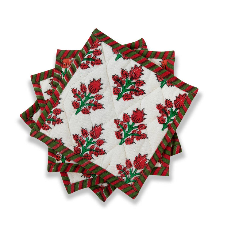 PEPPERMINT COASTER SET OF 4