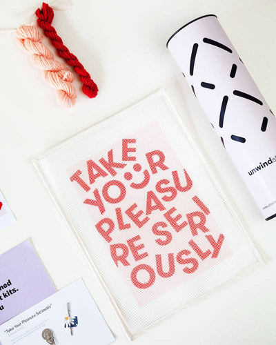 Unwind Studio - "Take Your Pleasure Seriously" Needlepoint Kit