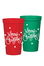 MERRY CHRISTMAS STADIUM CUPS RED + GREEN