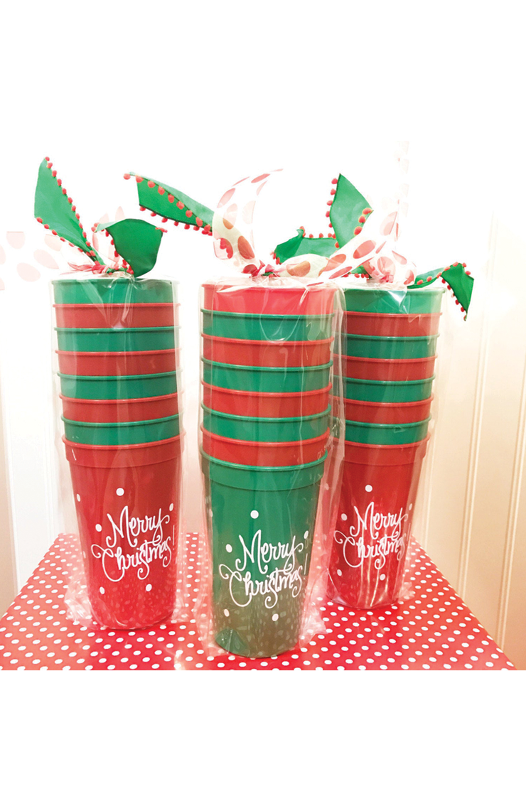 MERRY CHRISTMAS STADIUM CUPS RED + GREEN