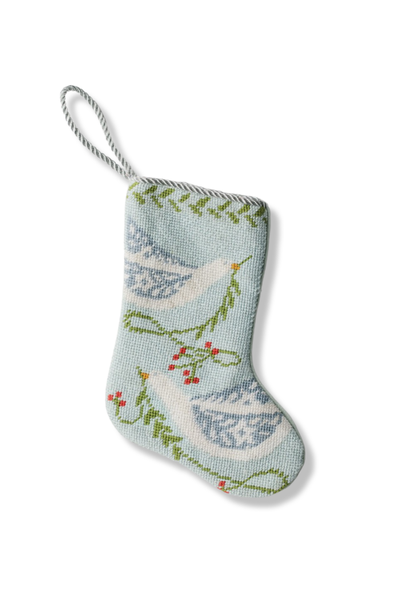 PEACE ON EARTH BLUE BAUBLE STOCKING