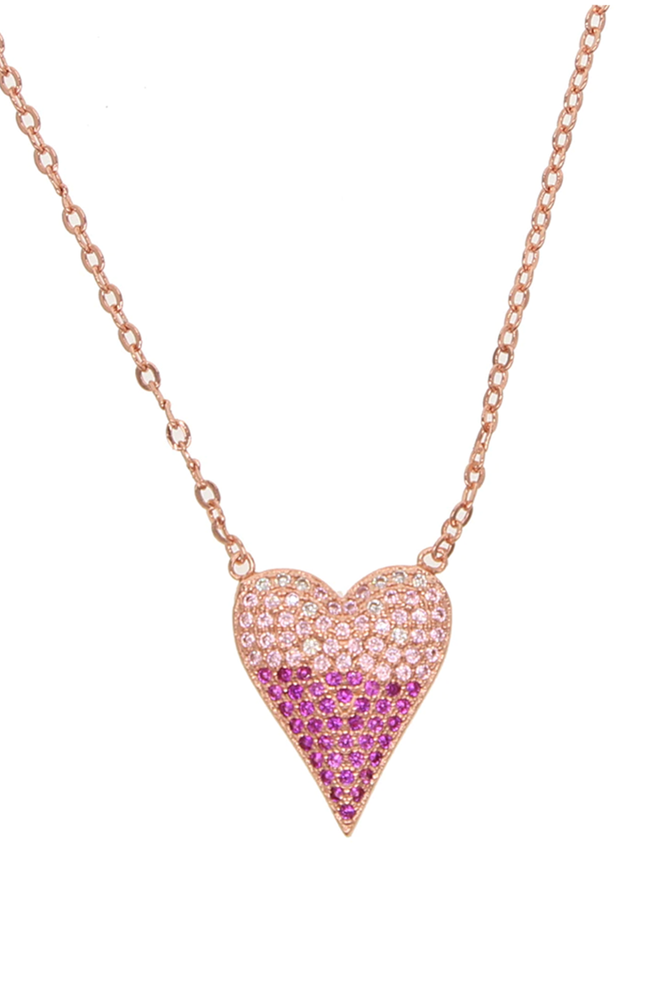 ROSY HEART PENDANT NECKLACE