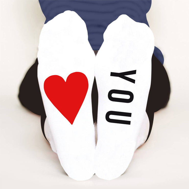 Toss Designs - White Socks - Love You